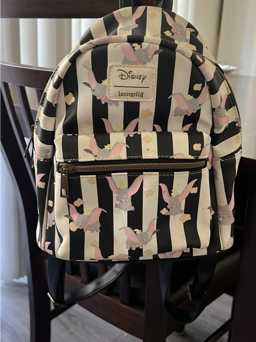 Loungefly Disney Dumbo Kids Mini Backpack - Black, White & Pink